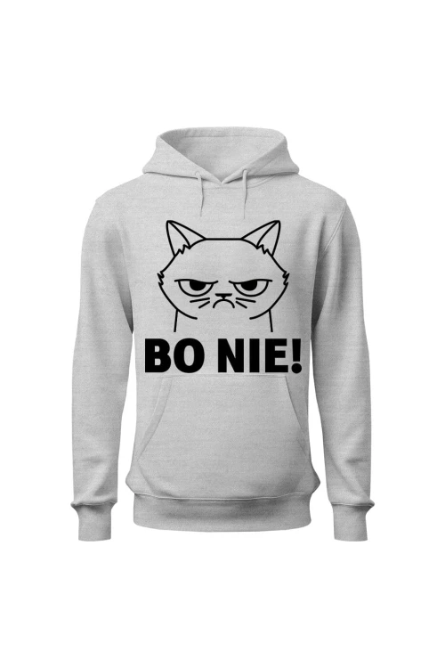 Bluza męska z kapturem Bo NIE - szara