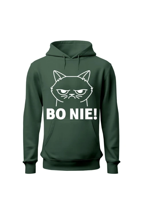 Bluza męska z kapturem Bo NIE - zielona