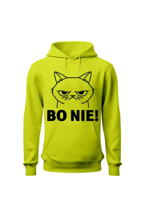 Bluza męska z kapturem Bo NIE - limonka