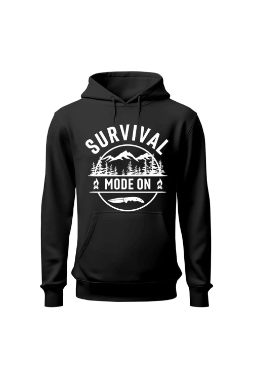 Bluza męska z kapturem Survival mode on - czarna