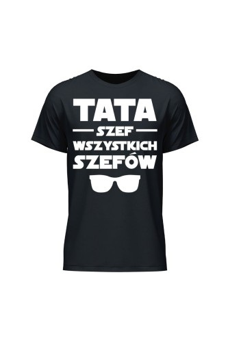 Koszulka męska Tata szef wszystkich szefów - czarna