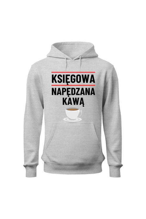 Bluza damska z kapturem Księgowa napędzana kawą - szara