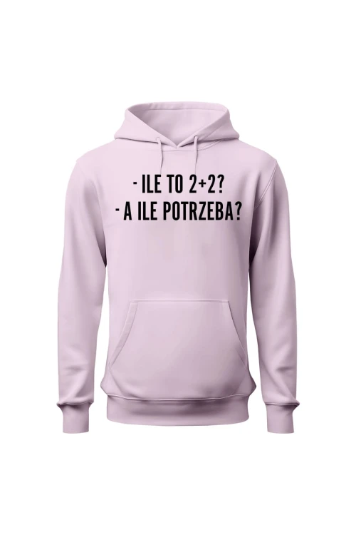 Bluza damska z kapturem Ile to 2+2? A ile potrzeba? - różowa