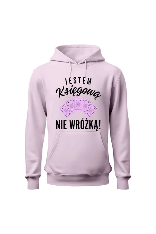 Bluza damska z kapturem Jestem księgową nie wróżką - różowa
