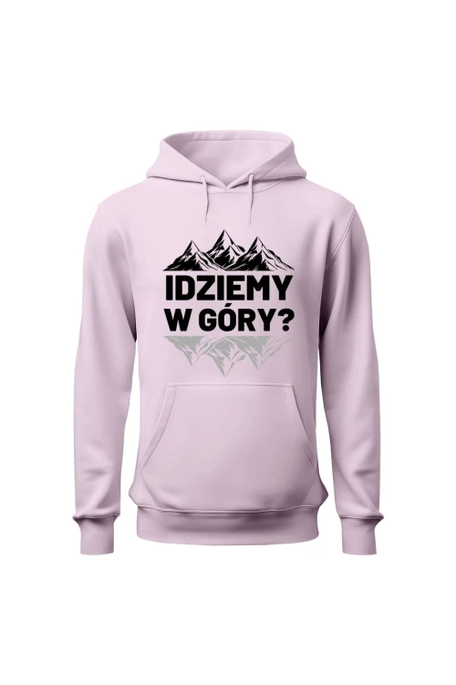 Bluza damska z kapturem Idziemy w góry - różowa