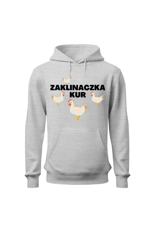 Bluza damska z kapturem Zaklinaczka kur - szara
