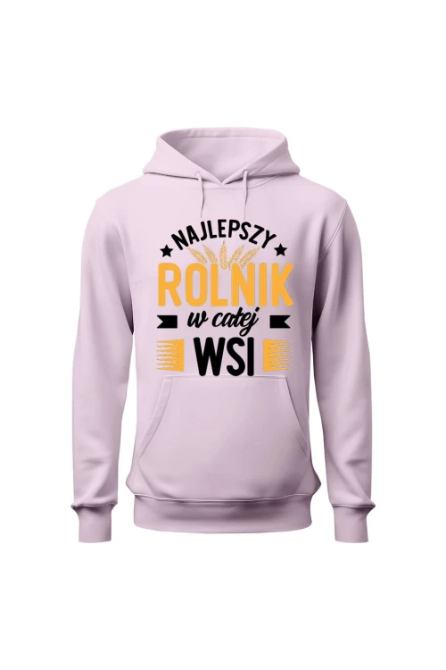 Bluza damska z kapturem Najlepszy rolnik w całej wsi - różowa
