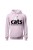 Bluza damska z kapturem Cats because people sck - różowa