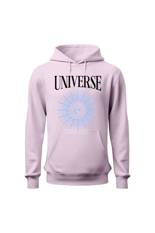 Bluza damska z kapturem Universe - różowa