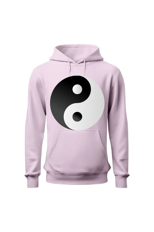 Bluza damska z kapturem Symbol Yin Yang - różowa