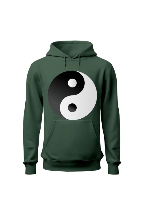 Bluza damska z kapturem Symbol Yin Yang - zielona
