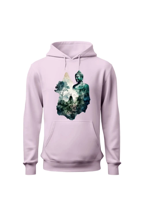 Bluza damska z kapturem Buddyzm - różowa