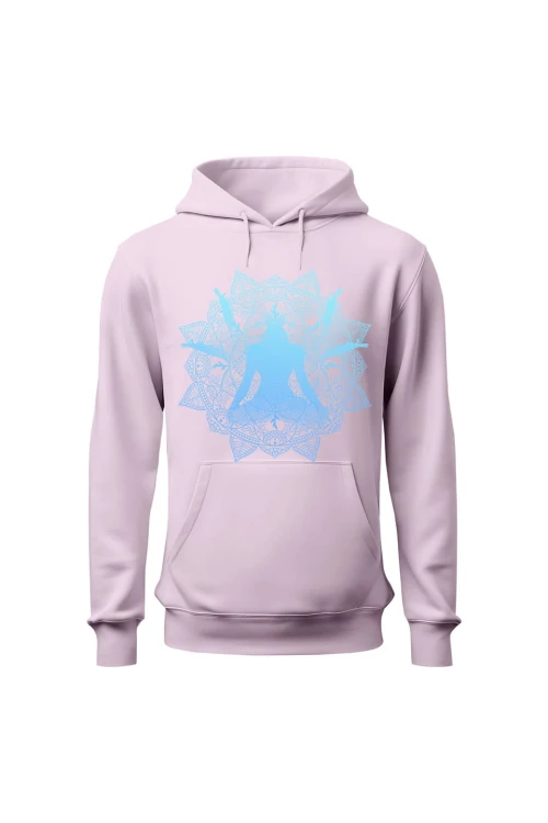 Bluza damska z kapturem Medytacja Mandala - różowa