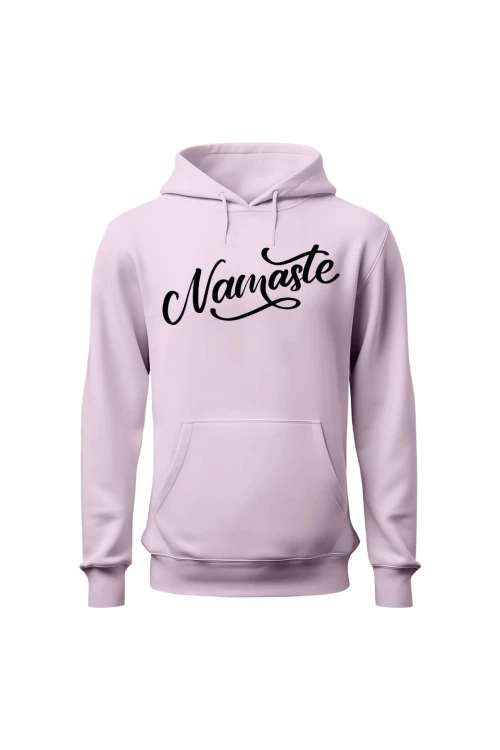Bluza damska z kapturem Namaste Napis - różowa
