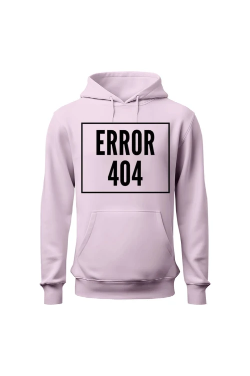 Bluza damska z kapturem 404 error - różowa
