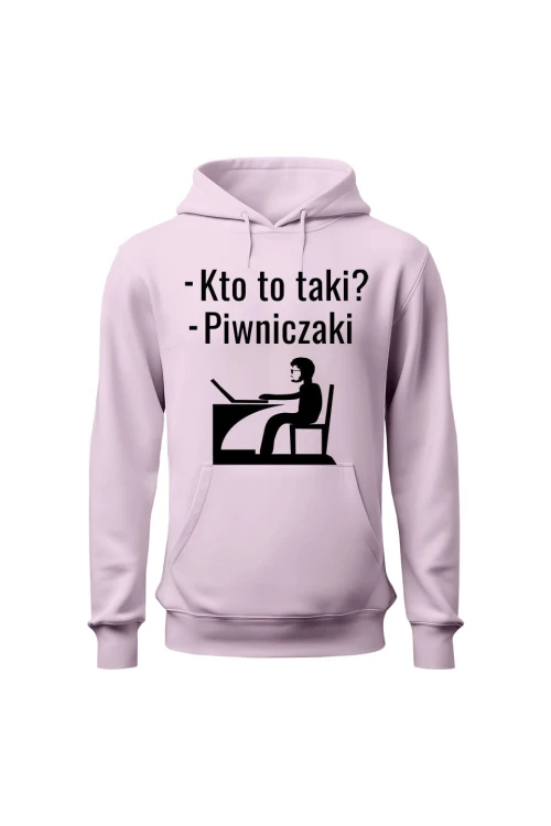 Bluza damska z kapturem Kto to taki? Piwniczaki - różowa
