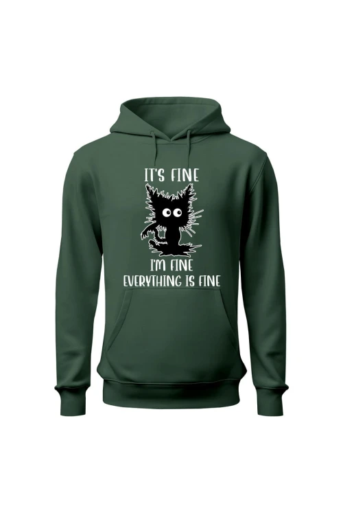 Bluza męska z kapturem I'm fine - zielona