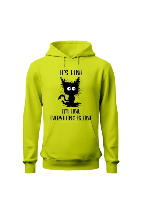Bluza męska z kapturem I'm fine - limonka
