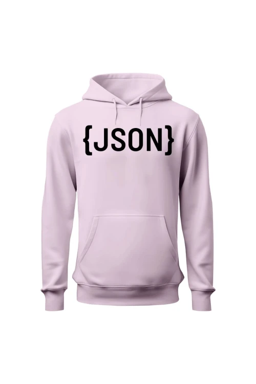 Bluza damska z kapturem JSON - różowa