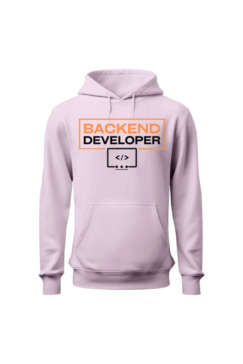 Bluza damska z kapturem Backend developer - różowa