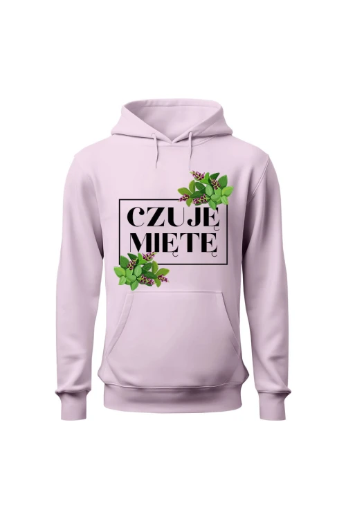 Bluza damska z kapturem Czuję miętę - różowa
