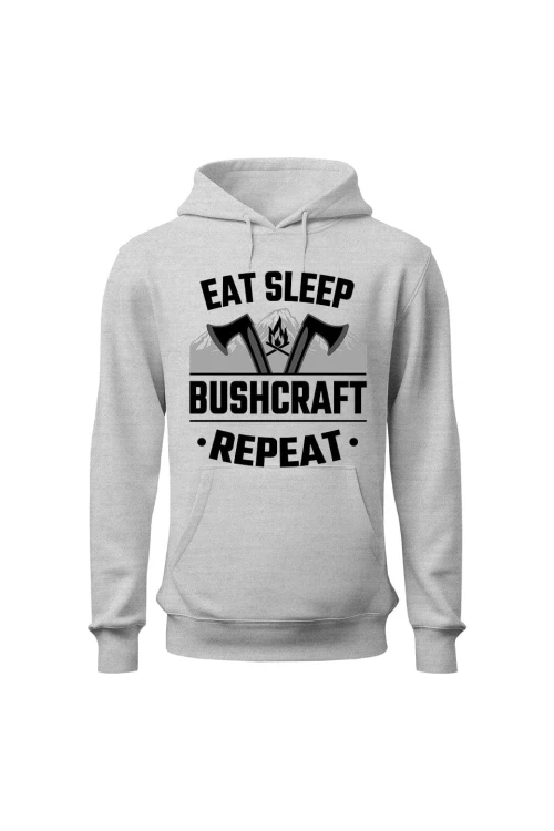 Bluza damska z kapturem East sleep bushcraft repeat - szara