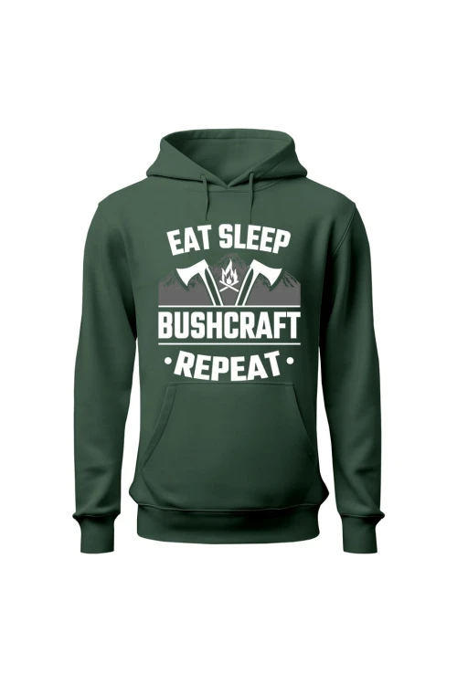 Bluza damska z kapturem East sleep bushcraft repeat - zielona