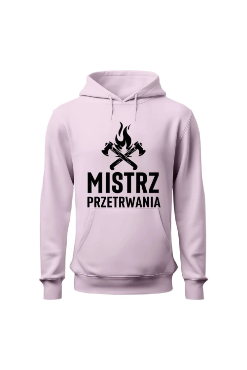 Bluza damska z kapturem Mistrz przetrwania - różowa
