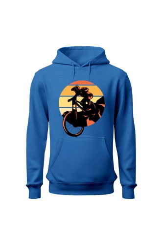Bluza damska z kapturem Downhill MTB - niebieska