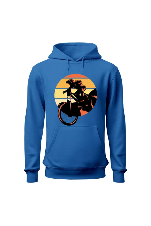 Bluza damska z kapturem Downhill MTB - niebieska