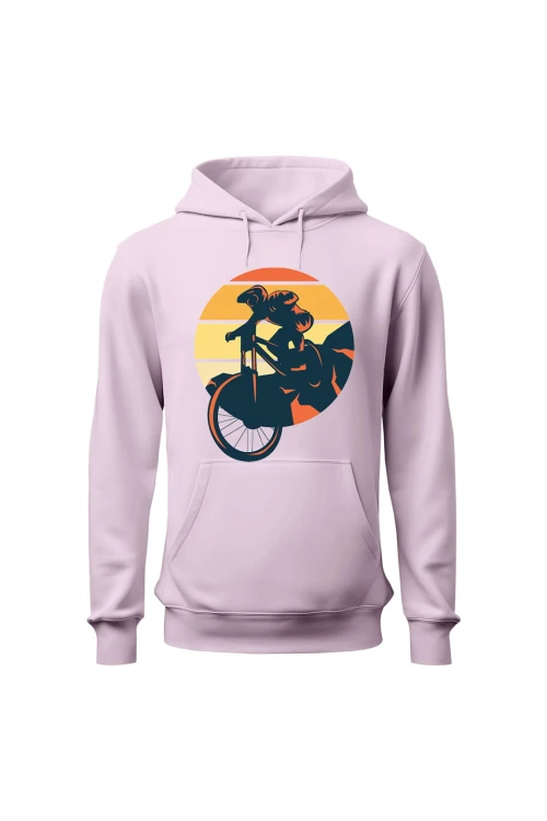 Bluza damska z kapturem Downhill MTB - różowa