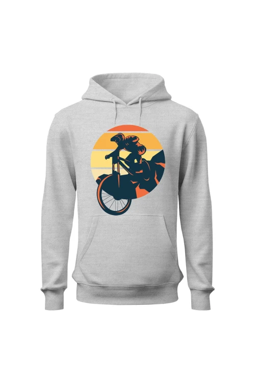 Bluza damska z kapturem Downhill MTB - szara