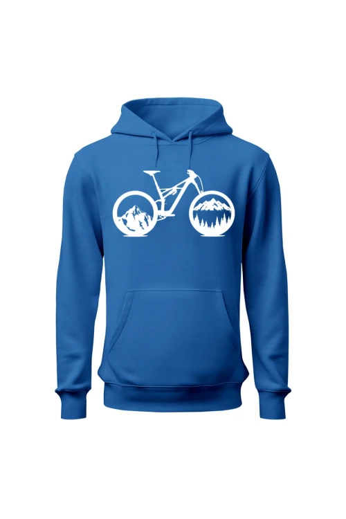 Bluza damska z kapturem Mountain bike enduro downhill - niebieska