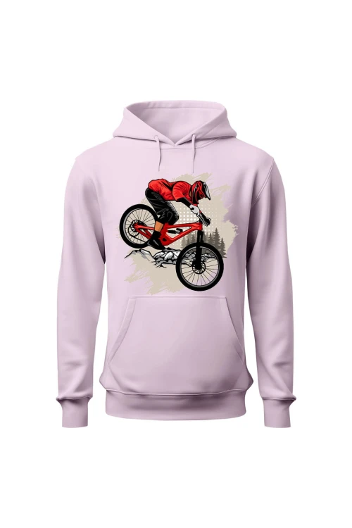 Bluza damska z kapturem Downhill Zjazd - różowa