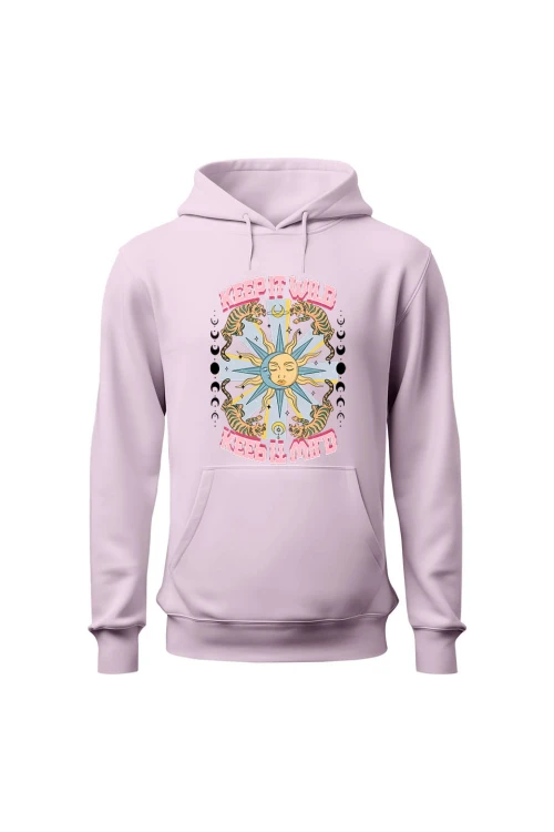 Bluza damska z  kapturem Keep it wild - różowa