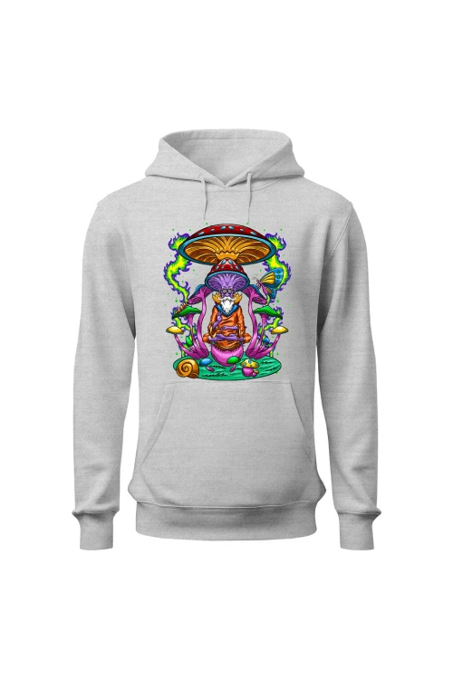 Bluza damska z  kapturem Psychedelic Mushroom - szara