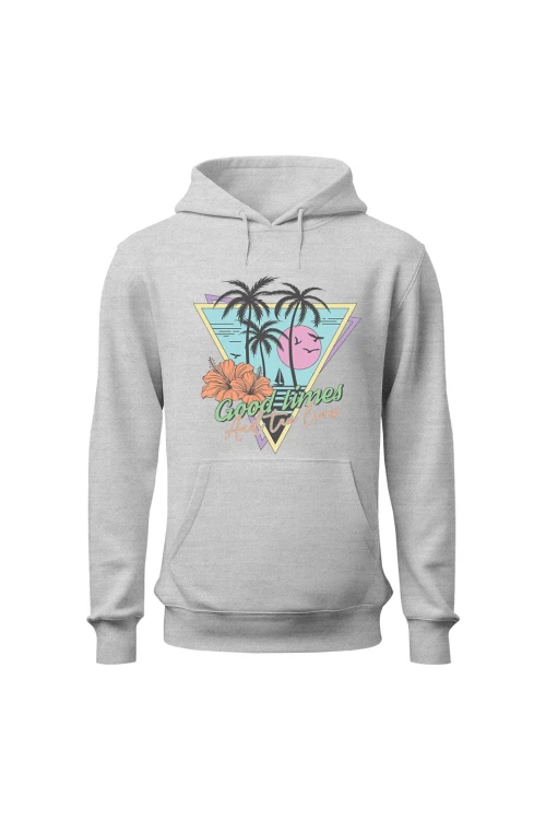 Bluza damska z  kapturem Good times and tan lines - szara
