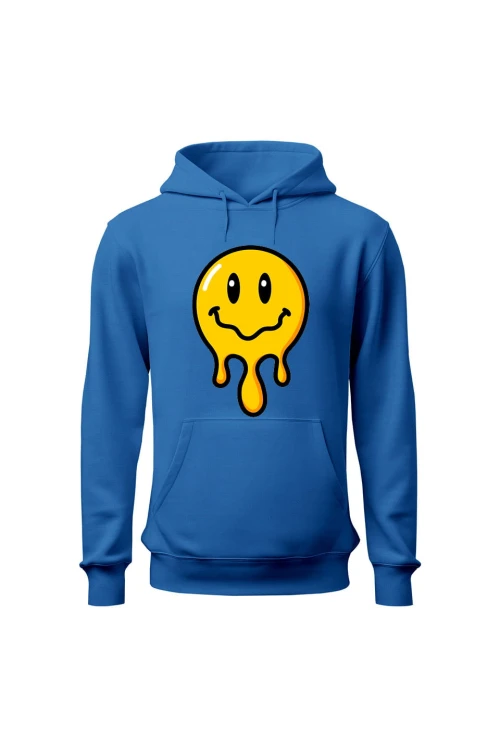 Bluza damska z  kapturem Smile - niebieska
