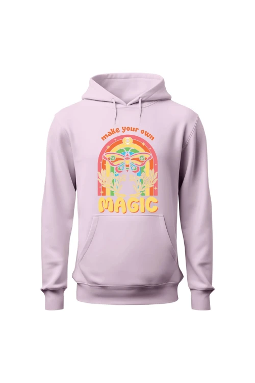 Bluza damska z  kapturem Magic Butterfly - różowa