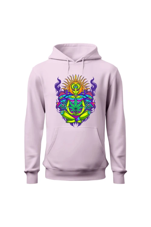 Bluza damska z  kapturem Hippies Alien - różowa