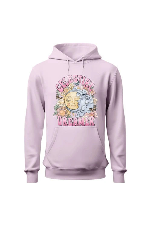 Bluza damska z  kapturem Celestial Dreamer - różowa