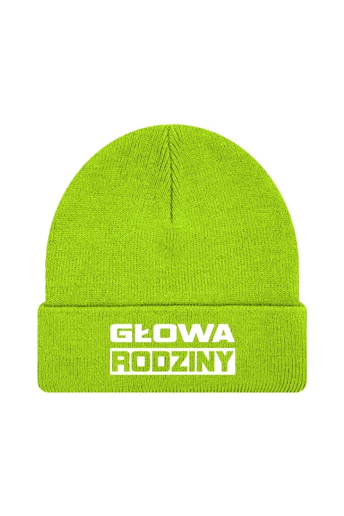 Czapka zimowa Głowa Rodziny - limonka