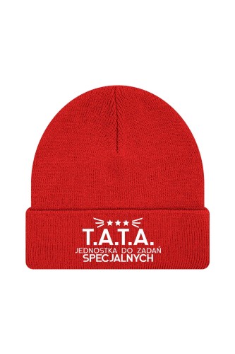 Czapka zimowa T.A.T.A Jednostka do zadań specjalnych - czerwona