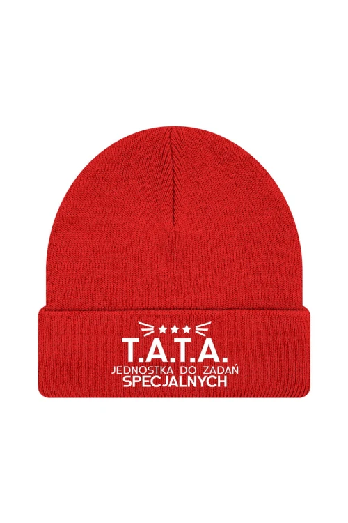 Czapka zimowa T.A.T.A Jednostka do zadań specjalnych - czerwona