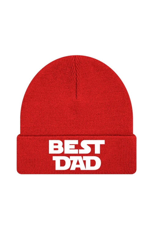 Czapka zimowa Best Dad - czerwona