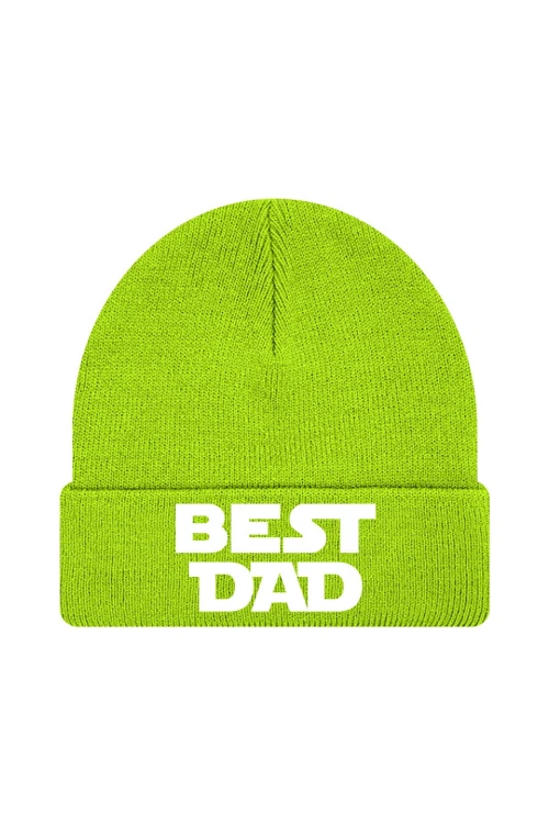 Czapka zimowa Best Dad - limonka