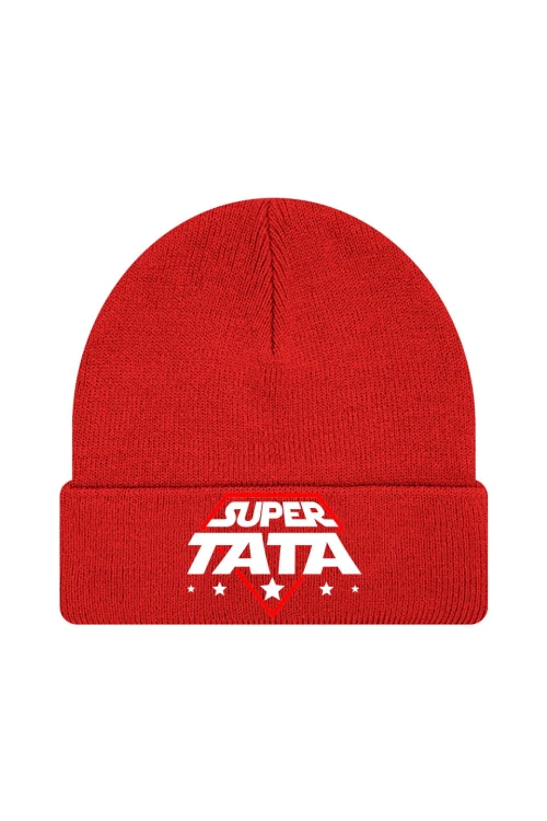 Czapka zimowa SUPER gwiezdny TATA - czerwona