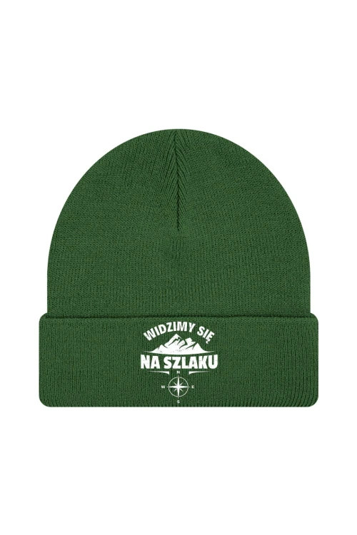 Czapka zimowa Widzimy się na szlaku - ciemnozielona