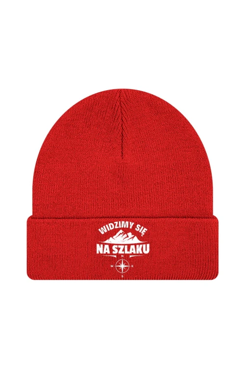 Czapka zimowa Widzimy się na szlaku - czerwona