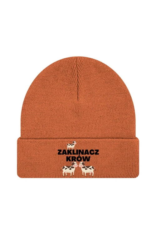 Czapka zimowa Zaklinacz krów - pomarańczowa